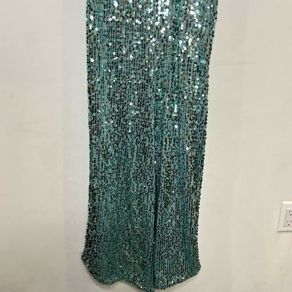 Rasario green sequin one shoulder gown maxi dress size US 6 NEW! New with tags! - Picture 8 of 13